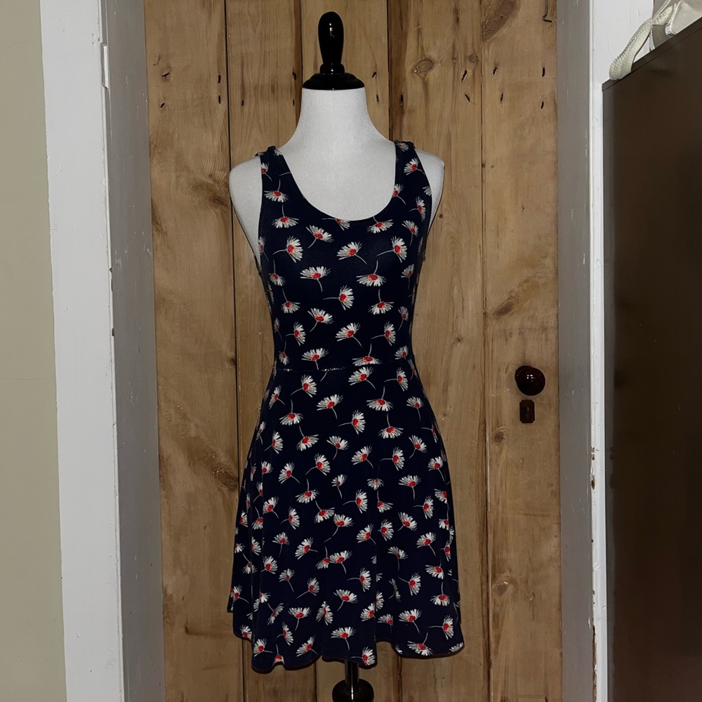 Dark blue and floral sundress/ good condition